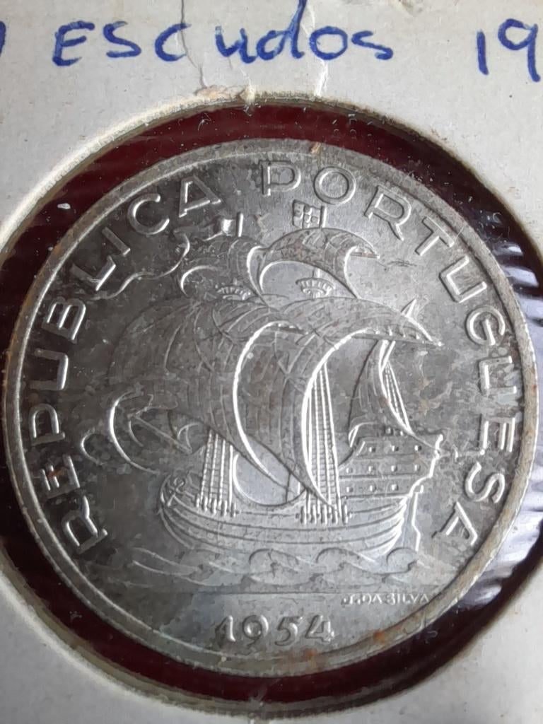 Munt met zeilboot 10 escudos portugal zilver, Postzegels en Munten, Munten | Europa | Niet-Euromunten, Ophalen of Verzenden, Overige landen