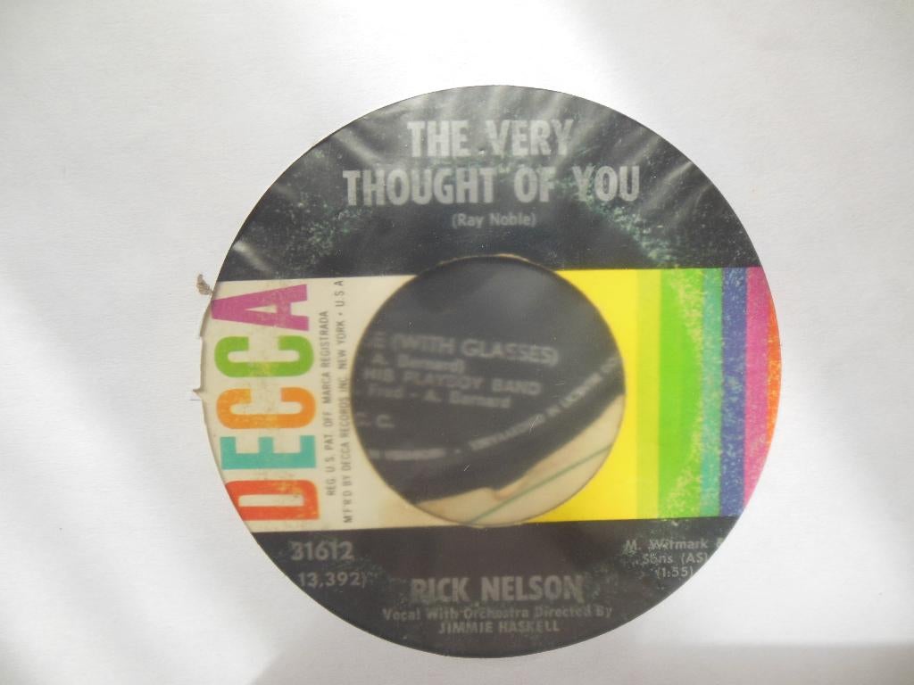 single rick nelson 45rpm jukebox decca records vinyl 7inch, Gebruikt, 7 inch, Single, Ophalen of Verzenden