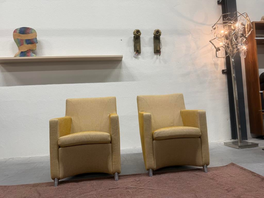 2 Nieuw Leolux Dolcinea Fauteuil Balance stof Design stoel, Leolux, Nieuw, 75 tot 100 cm, Ophalen of Verzenden