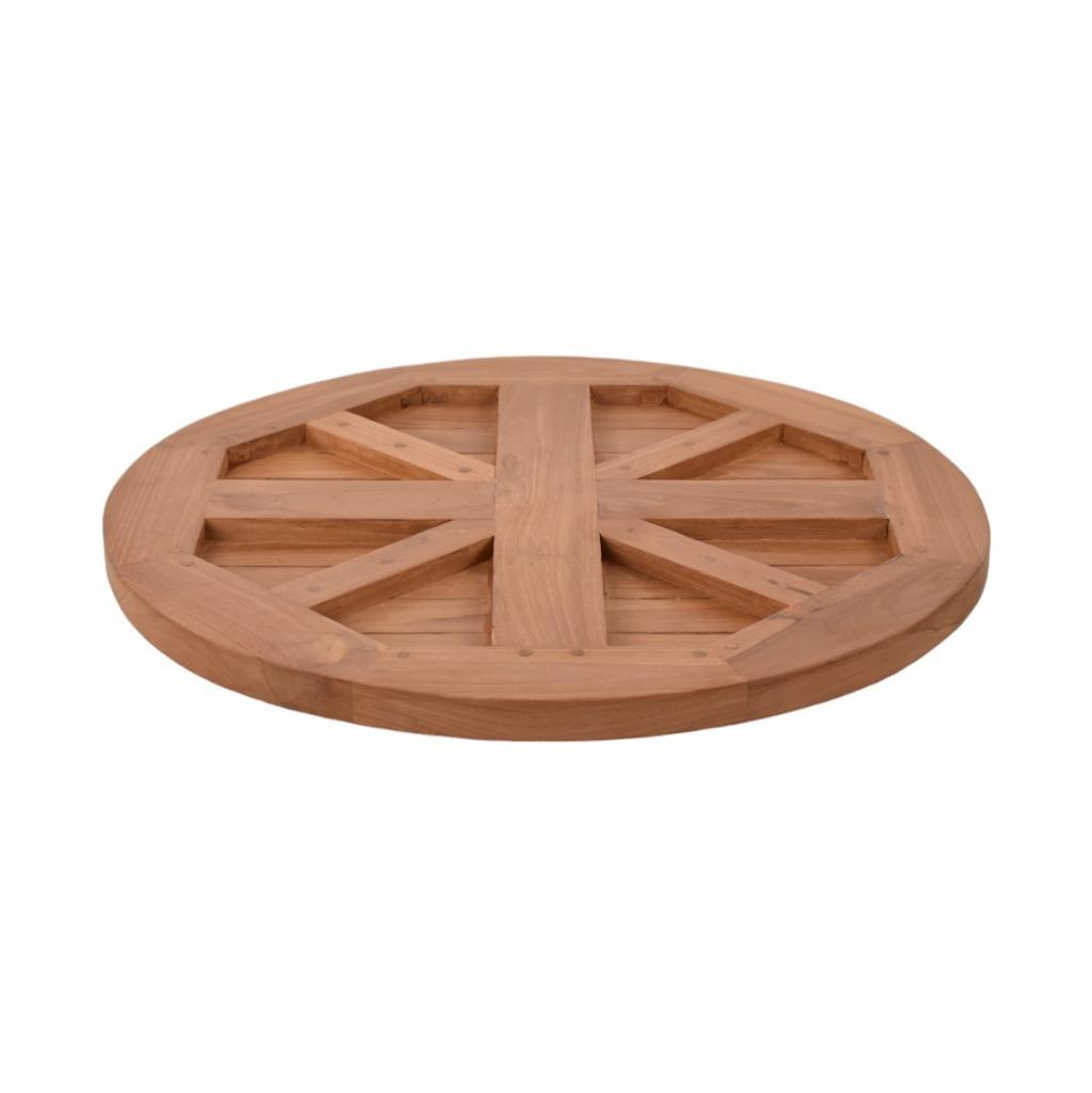 Teakhouten terras tafelblad rond 60 cm, Ophalen of Verzenden, Nieuw, Rond, Teakhout