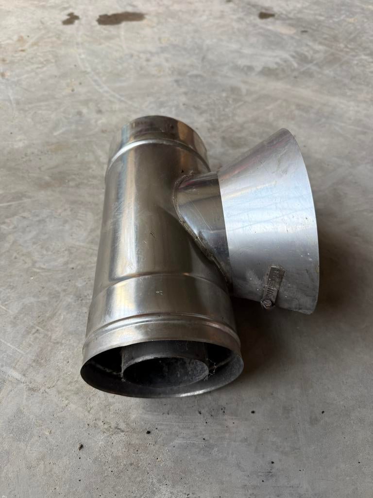 Kachelpijp T-stuk 80mm, Huis en Inrichting, Kachels, Gebruikt, Www.cvheat.com, Houtkachel, Ophalen of Verzenden