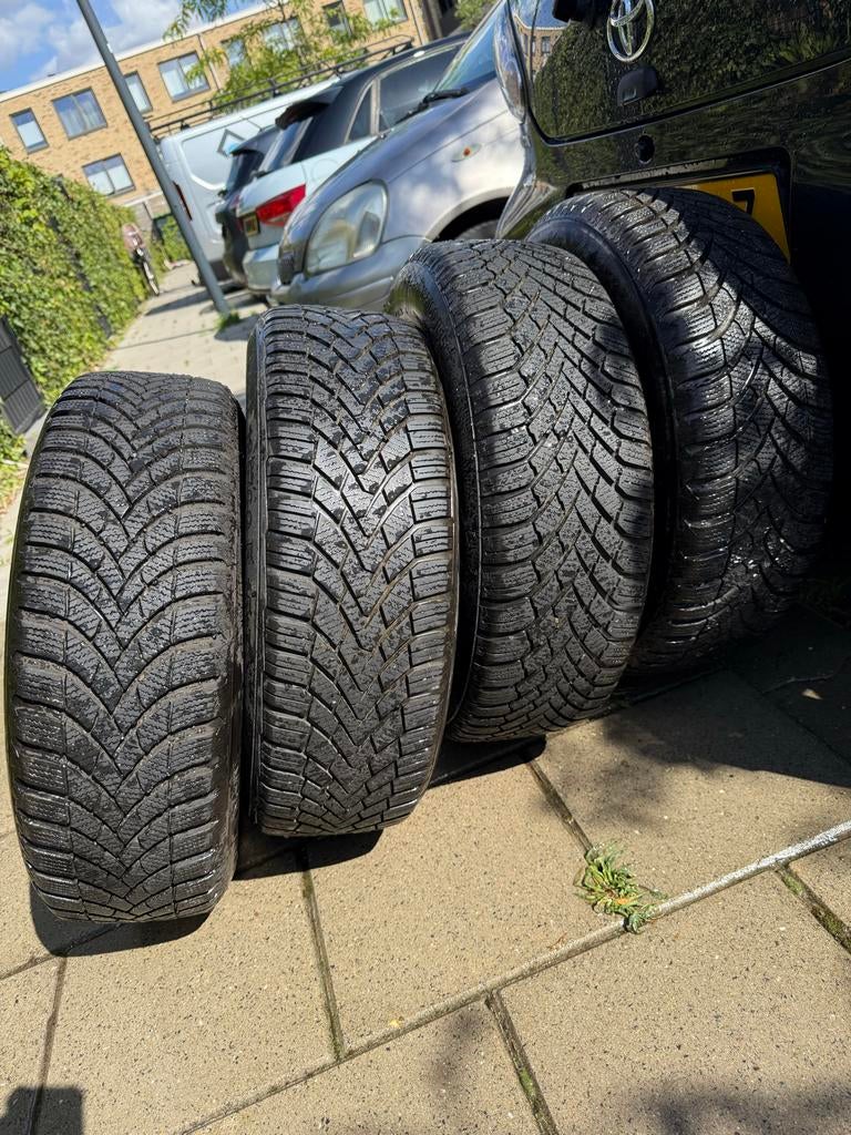 Winterbanden met Velgen 185/60 R15, Auto-onderdelen, Ophalen, Gebruikt, 15 inch, Banden en Velgen