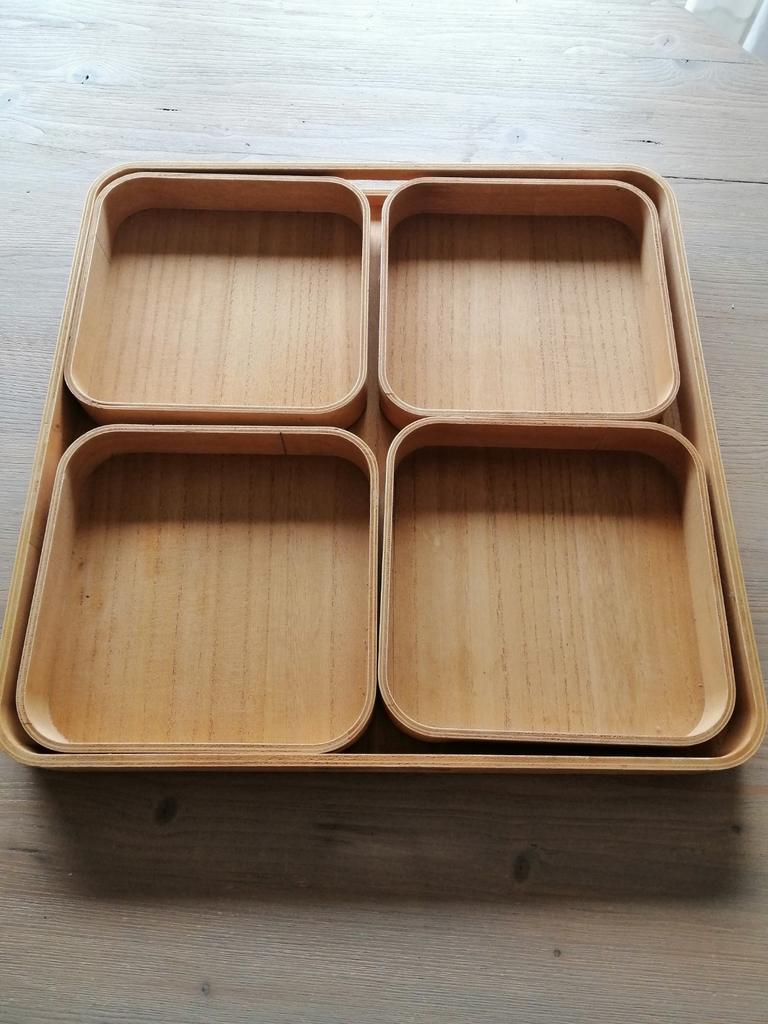 Houten Dienblad met Vakken, Ophalen of Verzenden, Zo goed als nieuw, Rechthoekig, Hout