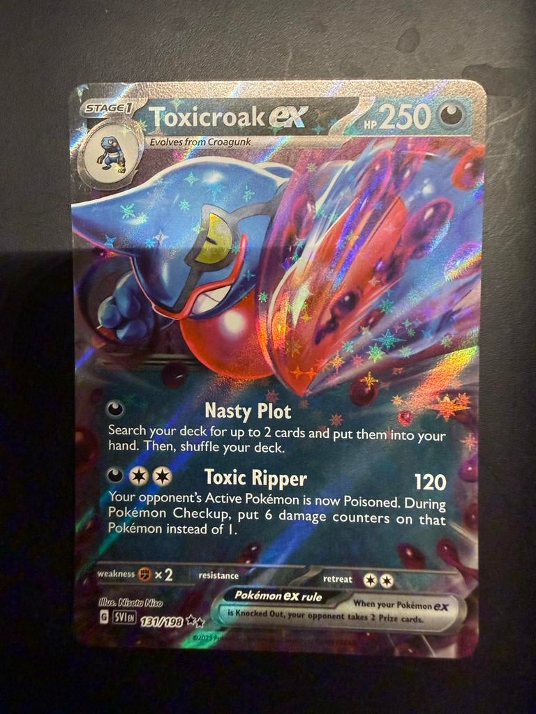 Toxicroak Ex 131/198 Scarlet & Violet - Packfresh, Ophalen of Verzenden, Nieuw, Losse kaart, Foil