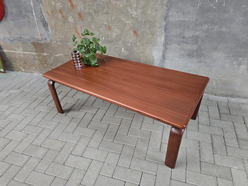 Jaren 70 Design Teakhout Salontafel Mid Century Koffie Tafel, Gebruikt, 100 tot 150 cm, Teakhout, Rechthoekig