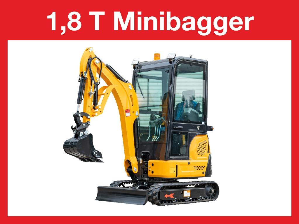 Minigraver 1,8 ton Graafmachine Rupsgraver Dieselmotor, Zakelijke goederen, Machines en Bouw | Kranen en Graafmachines, Graafmachine