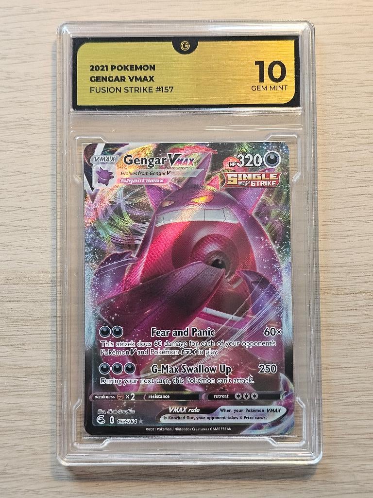 Gengar VMAX Grade 10 slab, Ophalen of Verzenden, Nieuw, Losse kaart, Foil