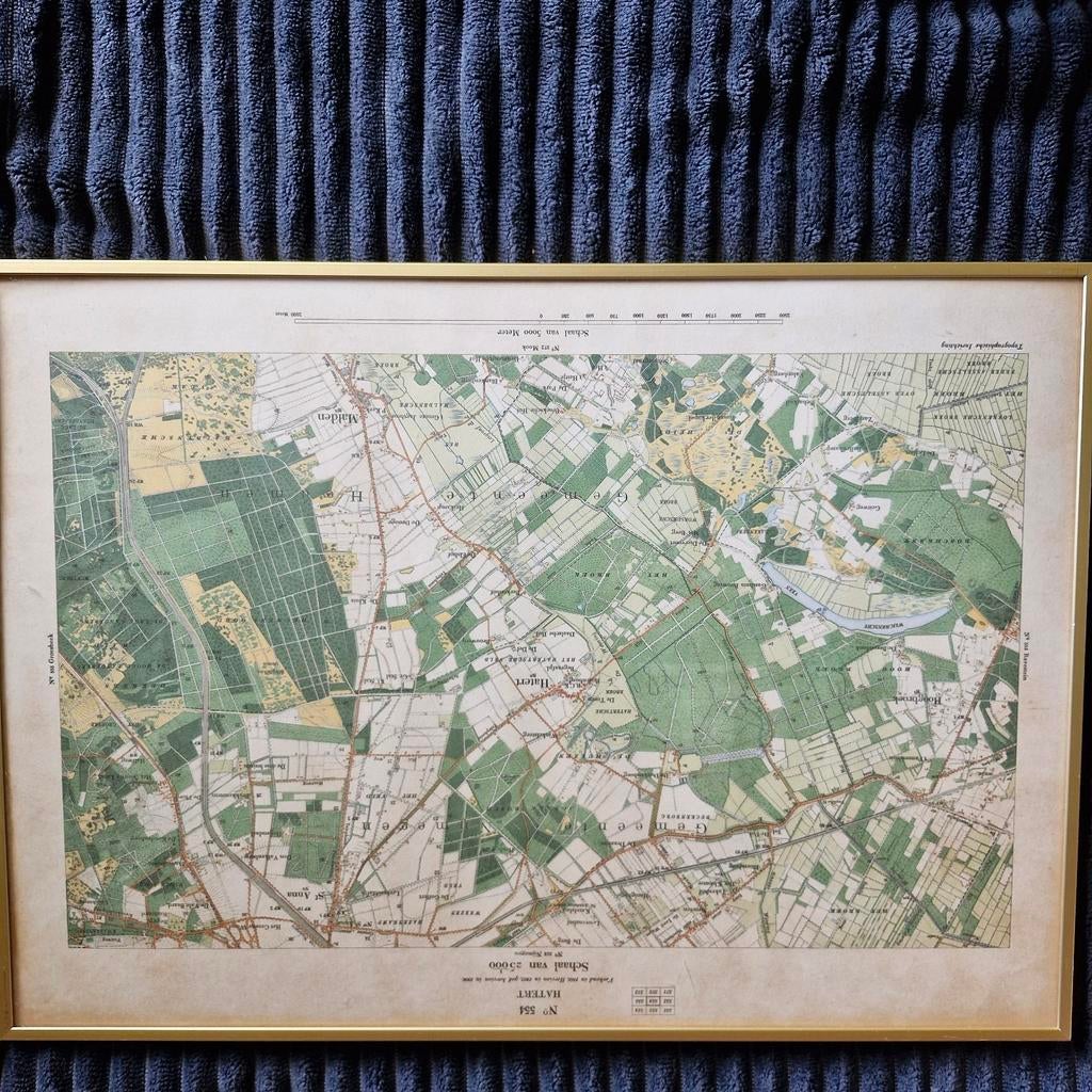 Oude kaart van Nijmegen (Hatert) - 35x38 cm, Ophalen of Verzenden
