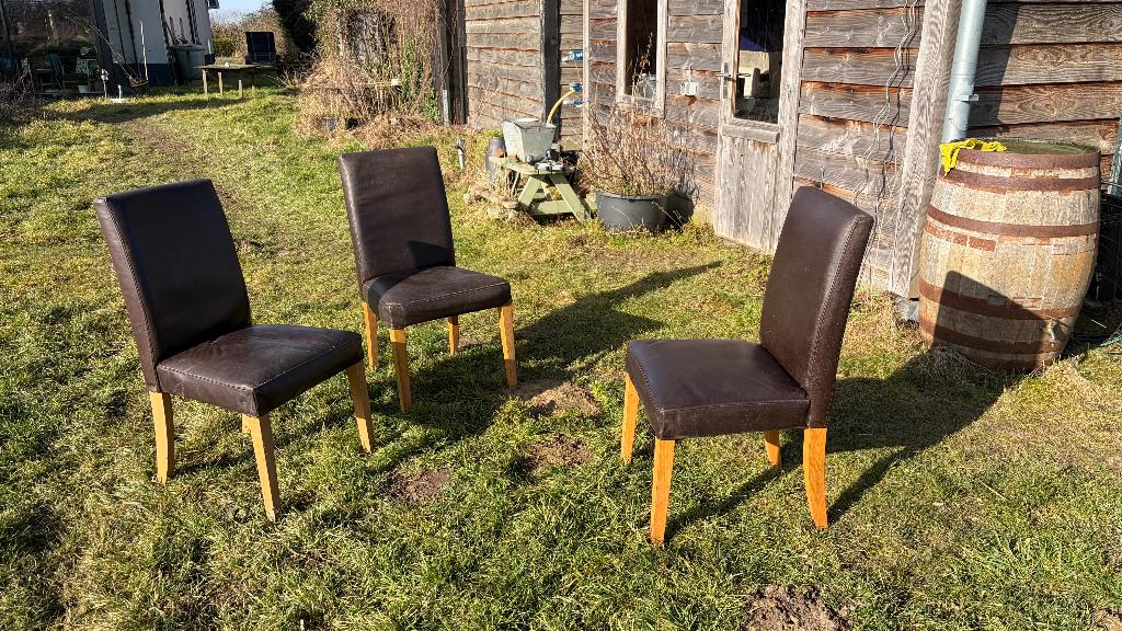 IKEA hendriksdal eetkamer stoelen, Ophalen, Gebruikt, Bruin, Leer