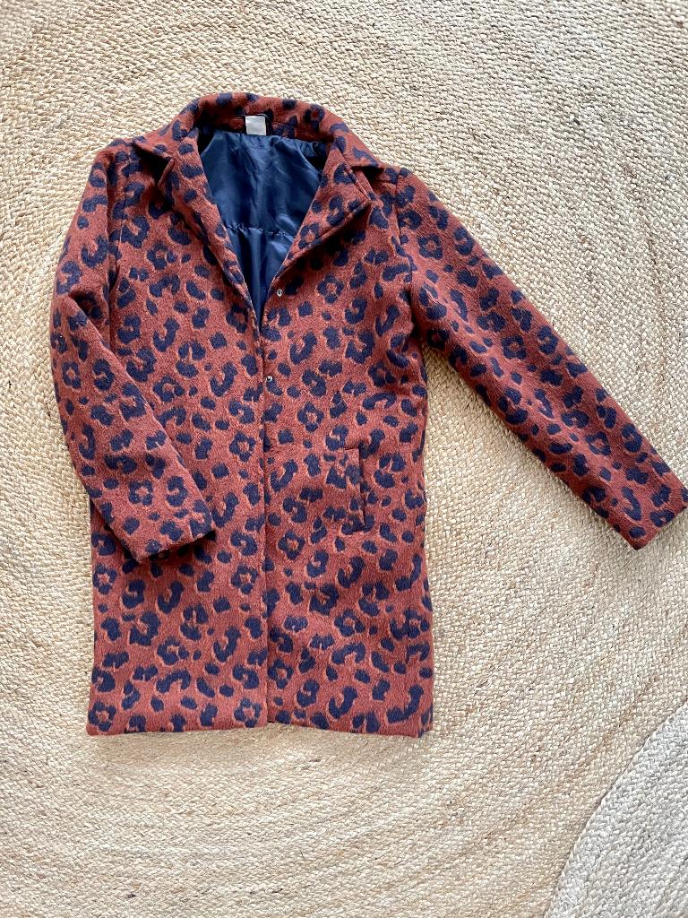leuke zachte JAS panter print gevoerd Hema maat 158, Meisje, Ophalen of Verzenden, Zo goed als nieuw, Hema