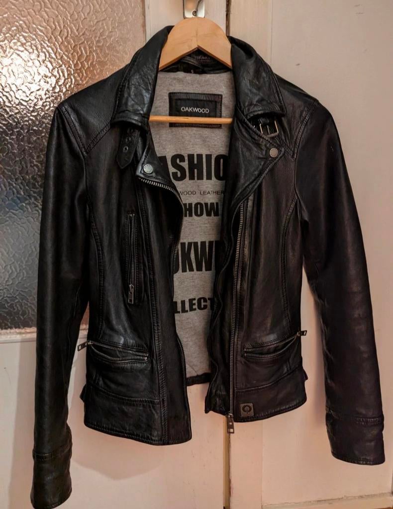 Oakwood leather jacket / leren jas, Zwart, Ophalen of Verzenden, Zo goed als nieuw, Oakwood