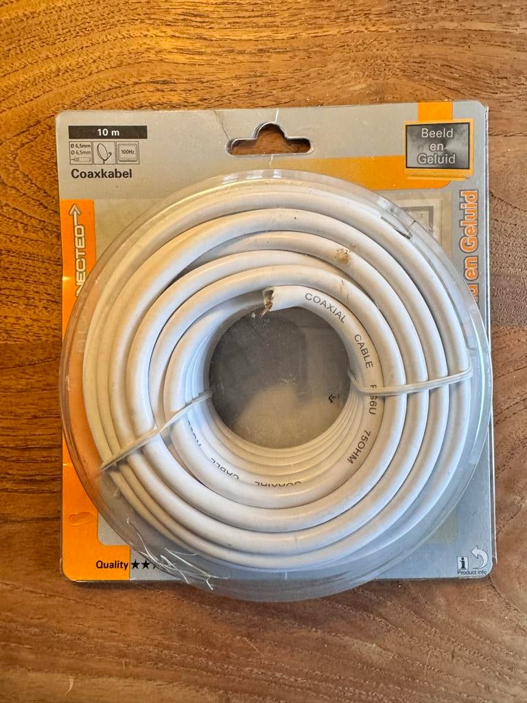 Coax kabel 10 meter nieuw in doos, Audio, Tv en Foto, Audiokabels en Televisiekabels, Ophalen of Verzenden, Nieuw, 10 meter of meer