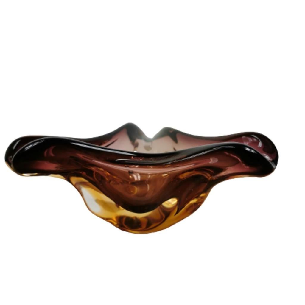 Vintage glazen schaal, asbak. Italiaans Murano glas 007, Antiek en Kunst, Antiek | Glas en Kristal, Ophalen of Verzenden