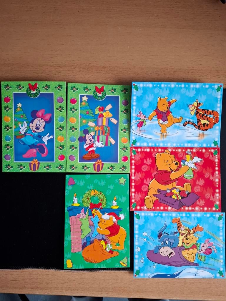 Disney Kerstkaarten Mickey en Pooh, Ophalen of Verzenden, Nieuw