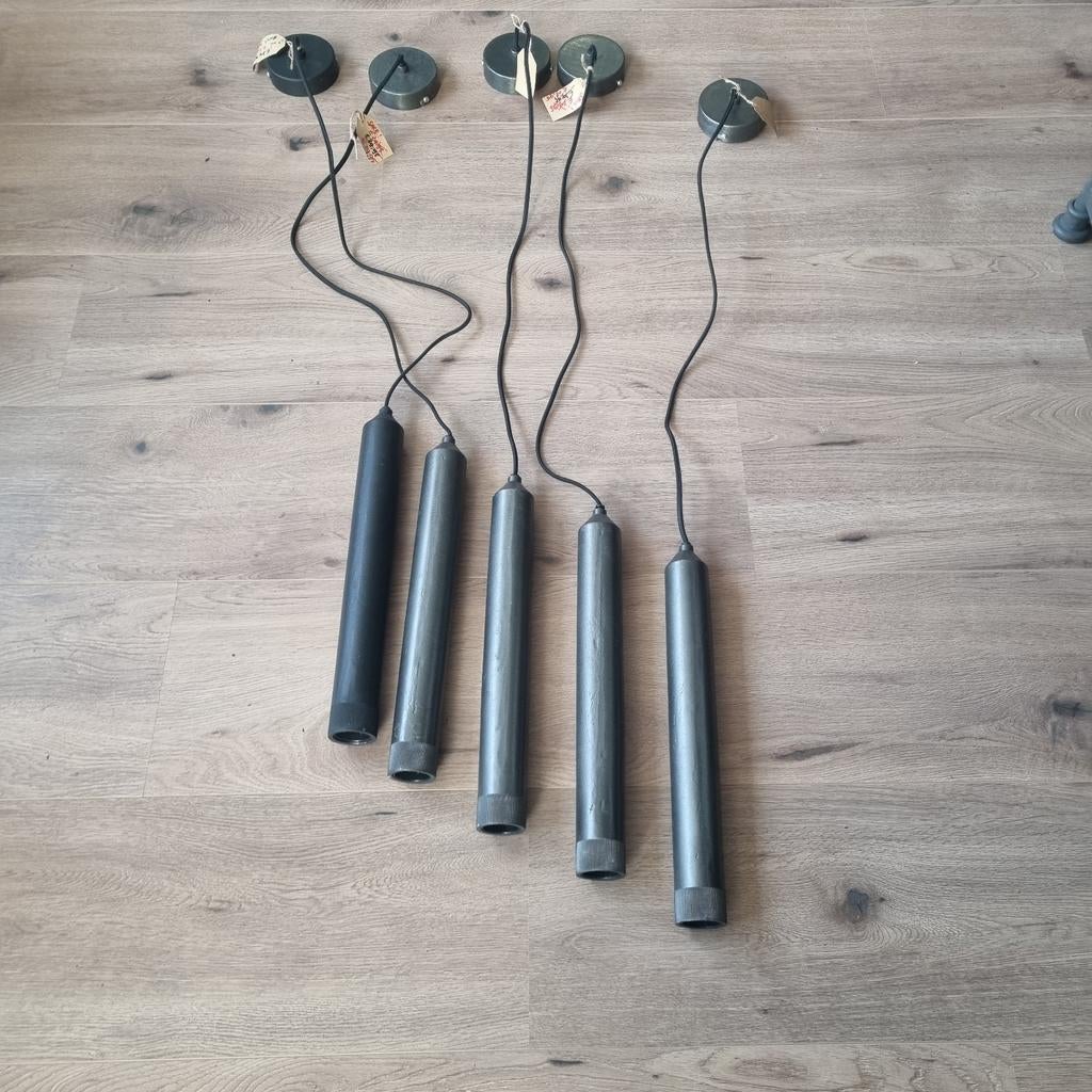 Set van 5 vintage PTMD hanglampen, Huis en Inrichting, Lampen | Hanglampen, Gebruikt, 50 tot 75 cm, Metaal, Ophalen