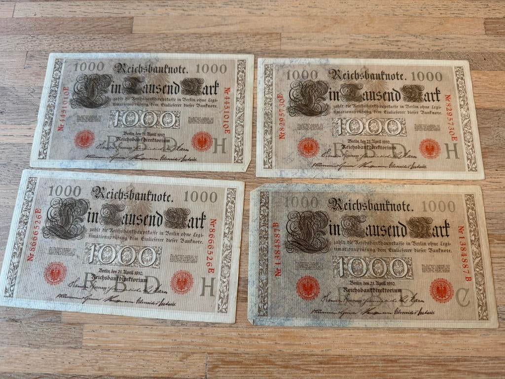 Rijksbanknote 1000 mark, Ophalen of Verzenden, Duitsland, 100 euro, Setje