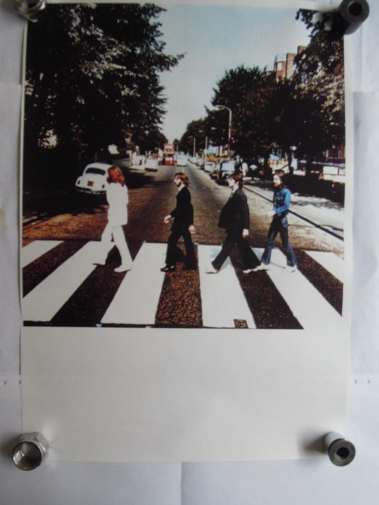 POSTERS BEATLES HOES ABBEY ROAD 5x, Rechthoekig Staand, Ophalen of Verzenden, Zo goed als nieuw, A1 t/m A3
