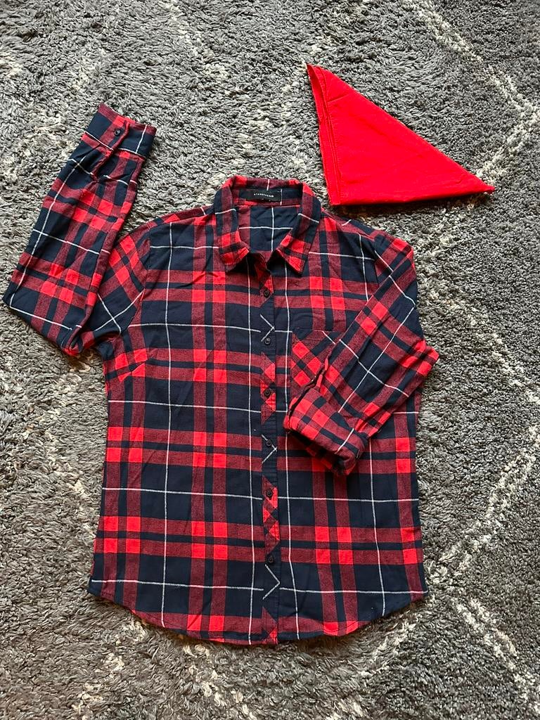 Carnaval, houthakkers blouse , maat 38/ M, Maat 38/40 (M), Carnaval, Ophalen of Verzenden, Zo goed als nieuw
