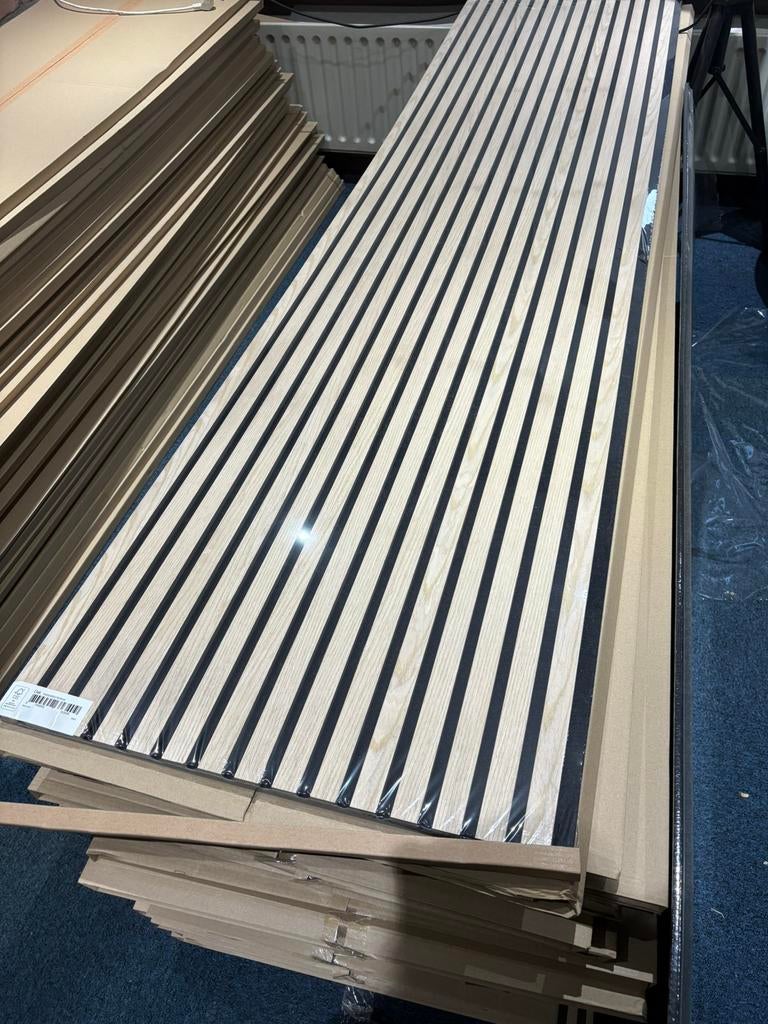ACTIE!! Akupanel akoestische wandpanelen lattenwand met vilt, Ophalen, Nieuw, Overige materialen, Minder dan 20 mm