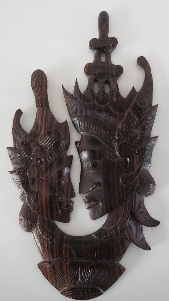 Indonesisch sono wood houtsnijwerk Rama & Sita, Ophalen of Verzenden