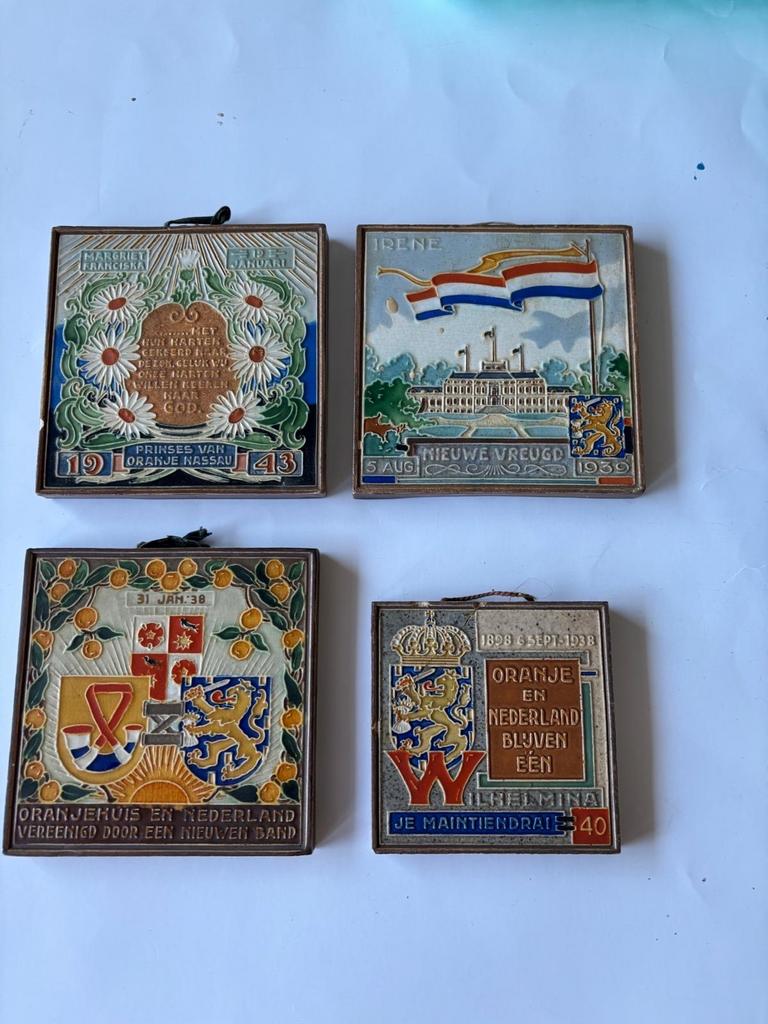 Vintage Wandtegels Oranje Nassau, Antiek en Kunst, Ophalen of Verzenden