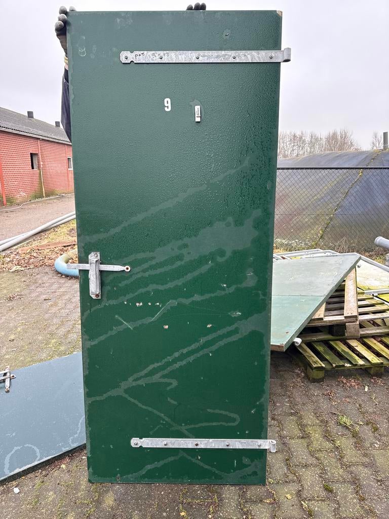 Houten staldeur met raam, ca. 90x213cm, Doe-het-zelf en Verbouw, Gebruikt, 80 tot 100 cm, Ophalen of Verzenden, Buitendeur