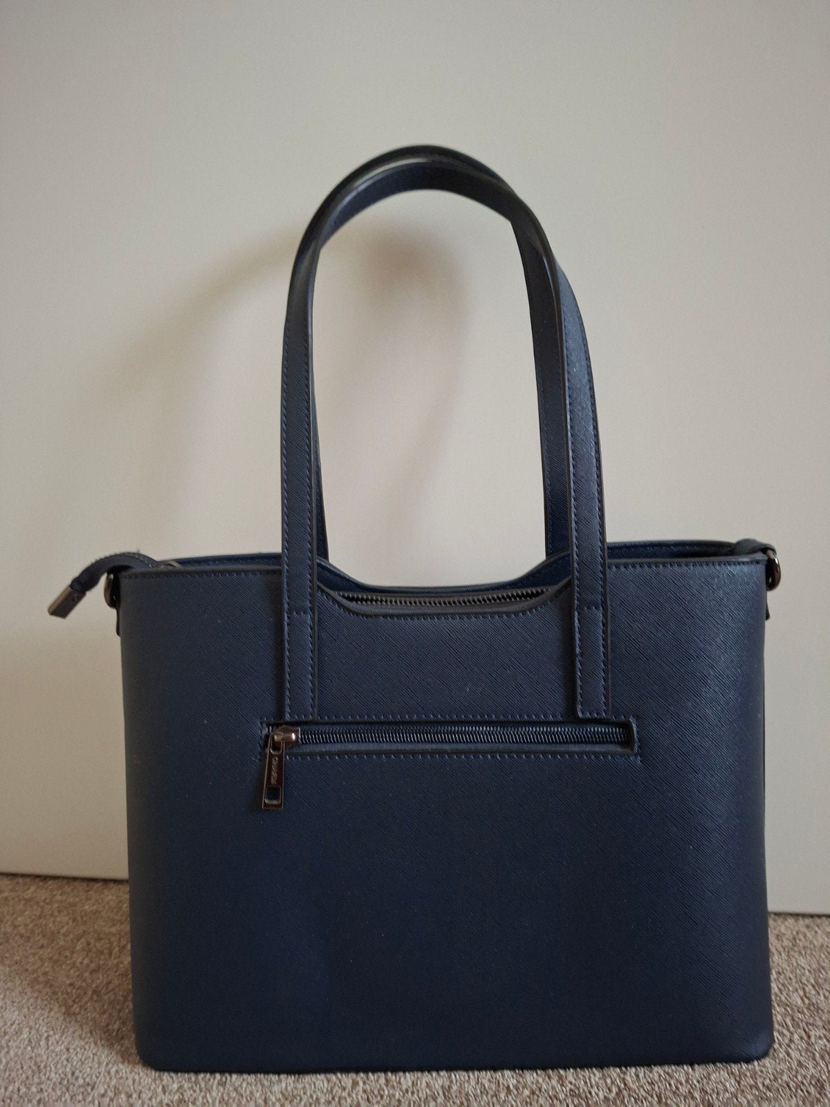 Charm London donkerblauwe handtas/shopper, Ophalen of Verzenden, Zo goed als nieuw, Blauw, Handtas