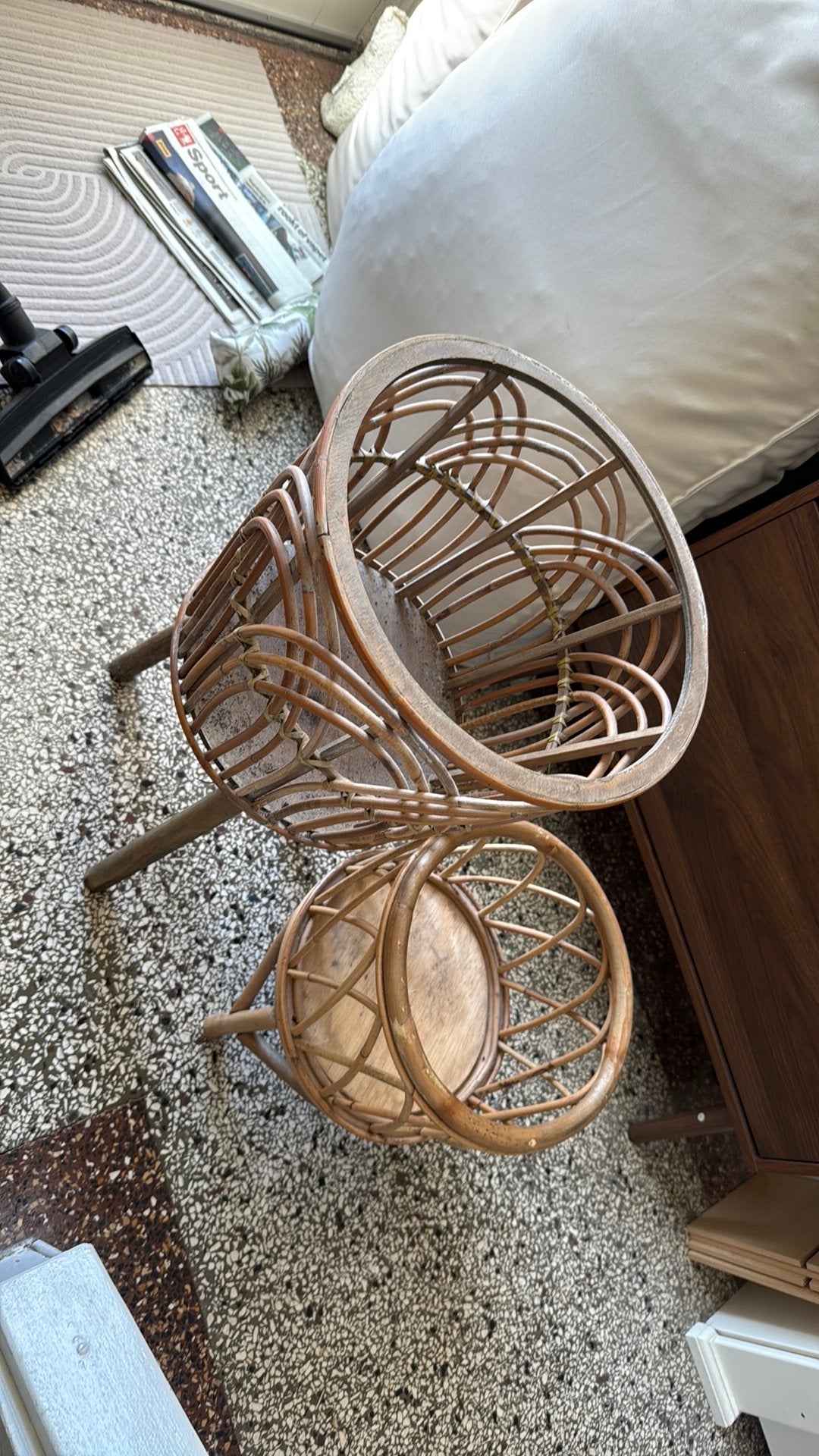 Rotan plantenbakken, Tuin en Terras, Ophalen, Gebruikt, Rond