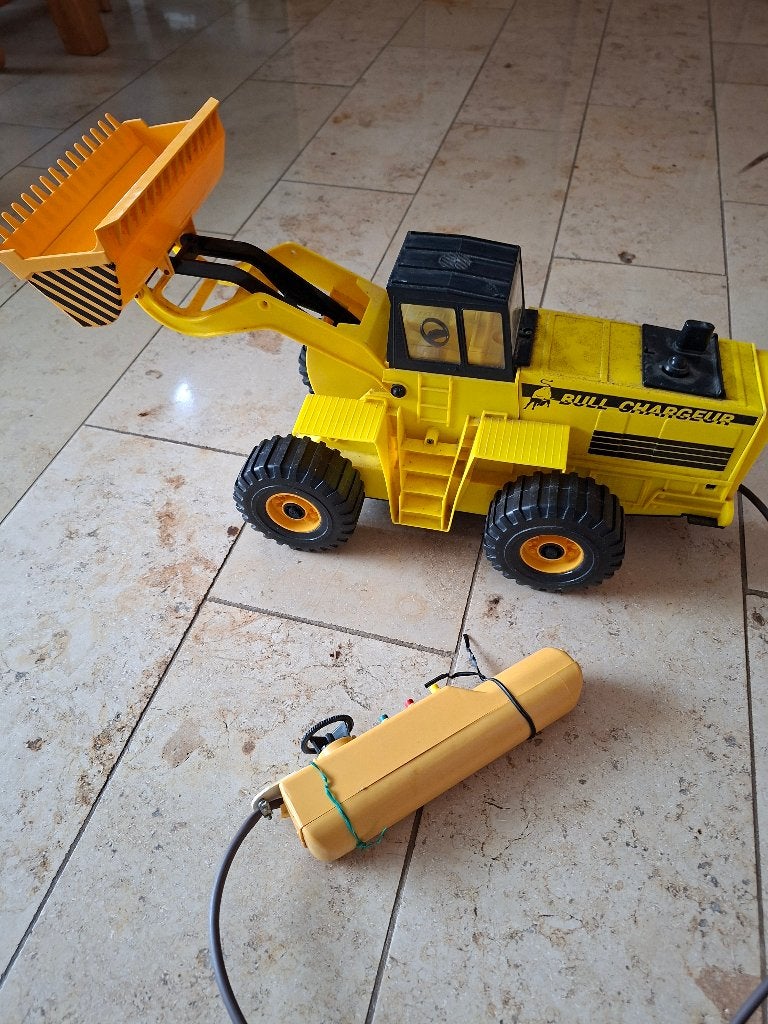 Vintage Speelgoed Bulldozer met Afstandsbediening, Antiek en Kunst, Ophalen of Verzenden