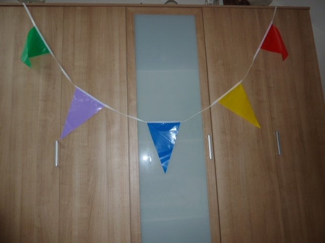 Vlaggenlijn met 20 gekleurde vlaggetjes - 10 meter, Ophalen of Verzenden, Nieuw