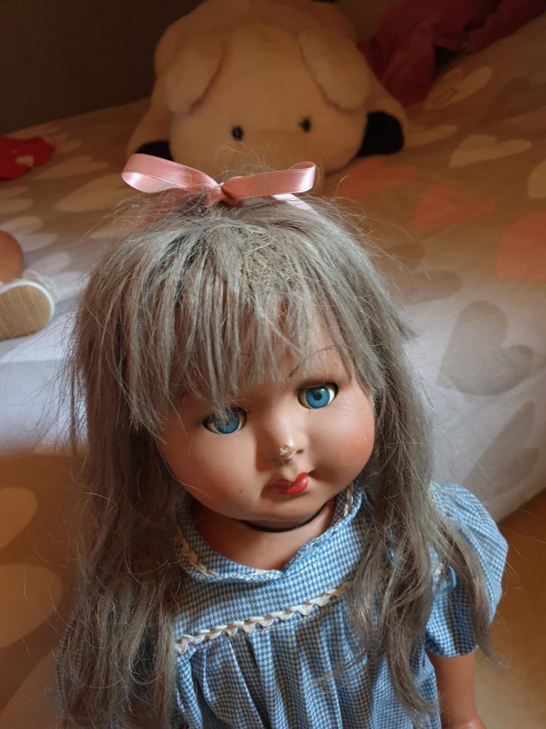 Grote pop van papier mache !, Verzamelen, Poppen, Ophalen of Verzenden, Zo goed als nieuw, Pop