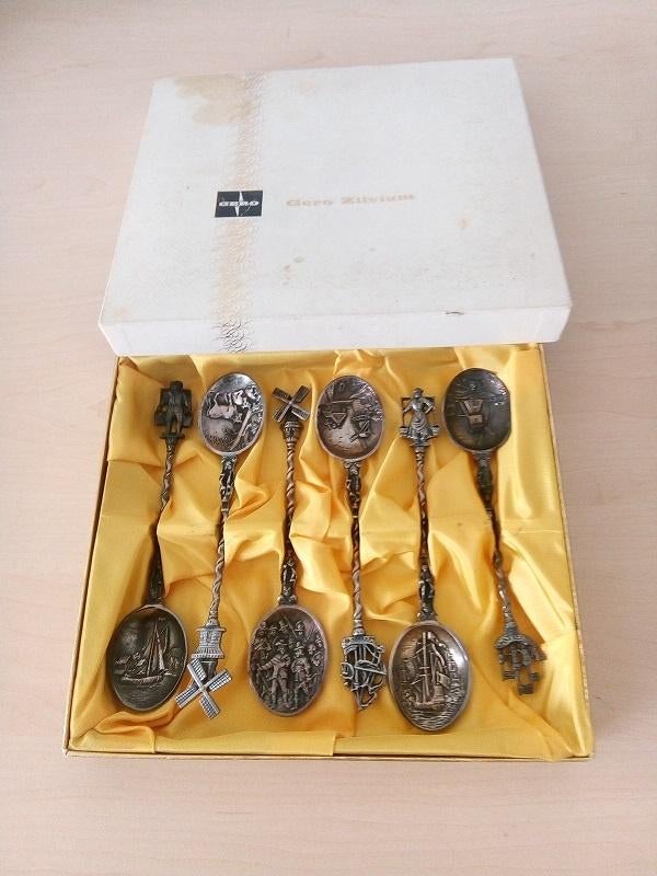 Gero Zilmeta lepelset 6-delig, Antiek en Kunst, Antiek | Bestek, Ophalen of Verzenden