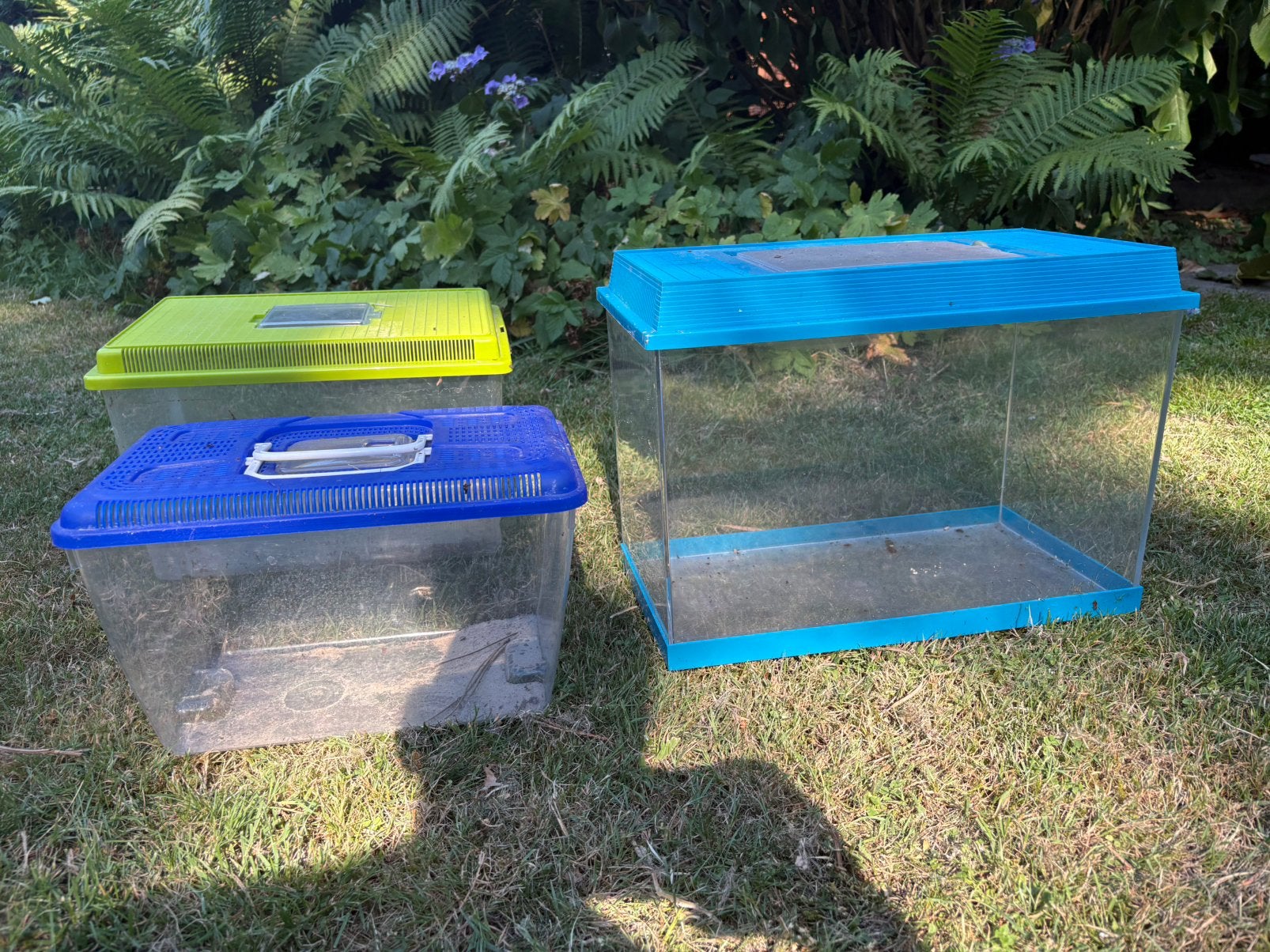 3 aquarium bakjes plastic, Ophalen, Zo goed als nieuw, Leeg aquarium