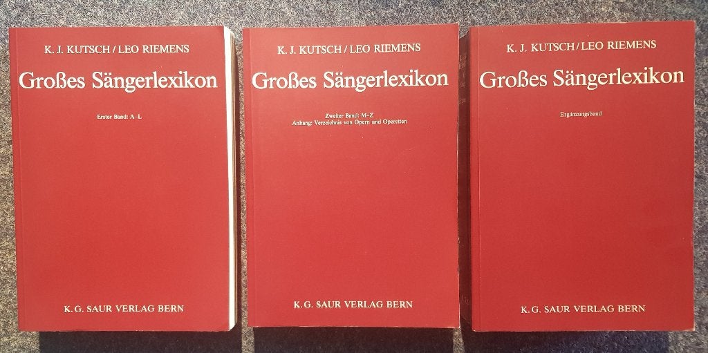 Kutsch – Riemens: Grosses Sängerlexicon, Ophalen of Verzenden, Zo goed als nieuw, Artiest