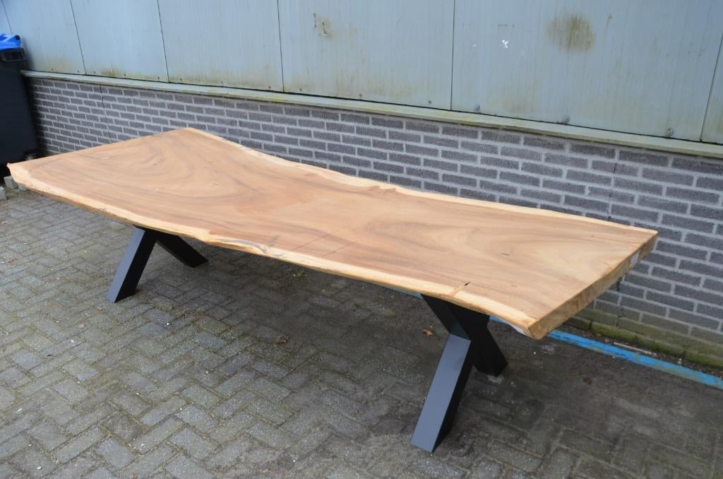 Suar boomstamtafel 300 cm, Ophalen of Verzenden, Nieuw, Hout