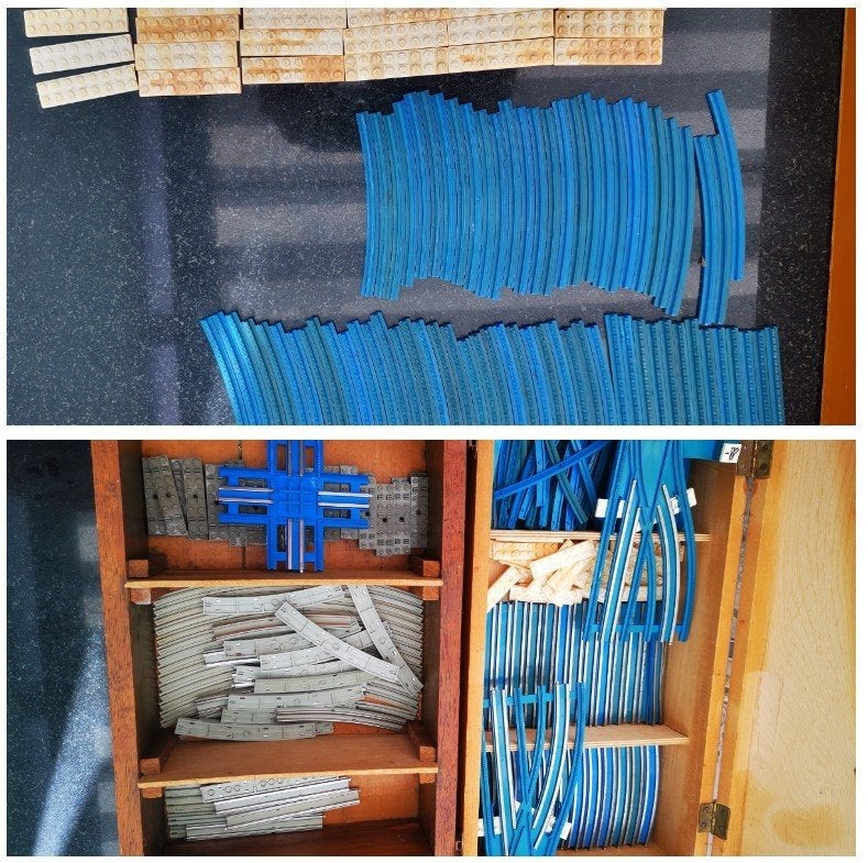 vintage LEGO Klassieke treinen blauwe 12V Treinbaan Trafo, Ophalen of Verzenden, Gebruikt