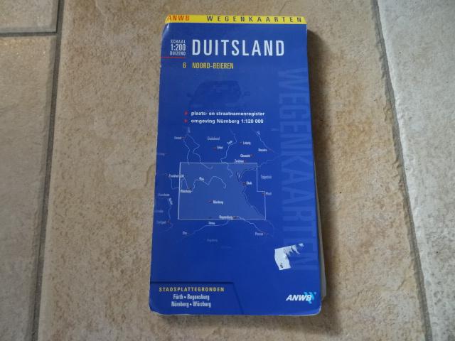 anwb wegenkaart Duitsland, noord Beieren, Ophalen of Verzenden, Duitsland, 1800 tot 2000, Landkaart