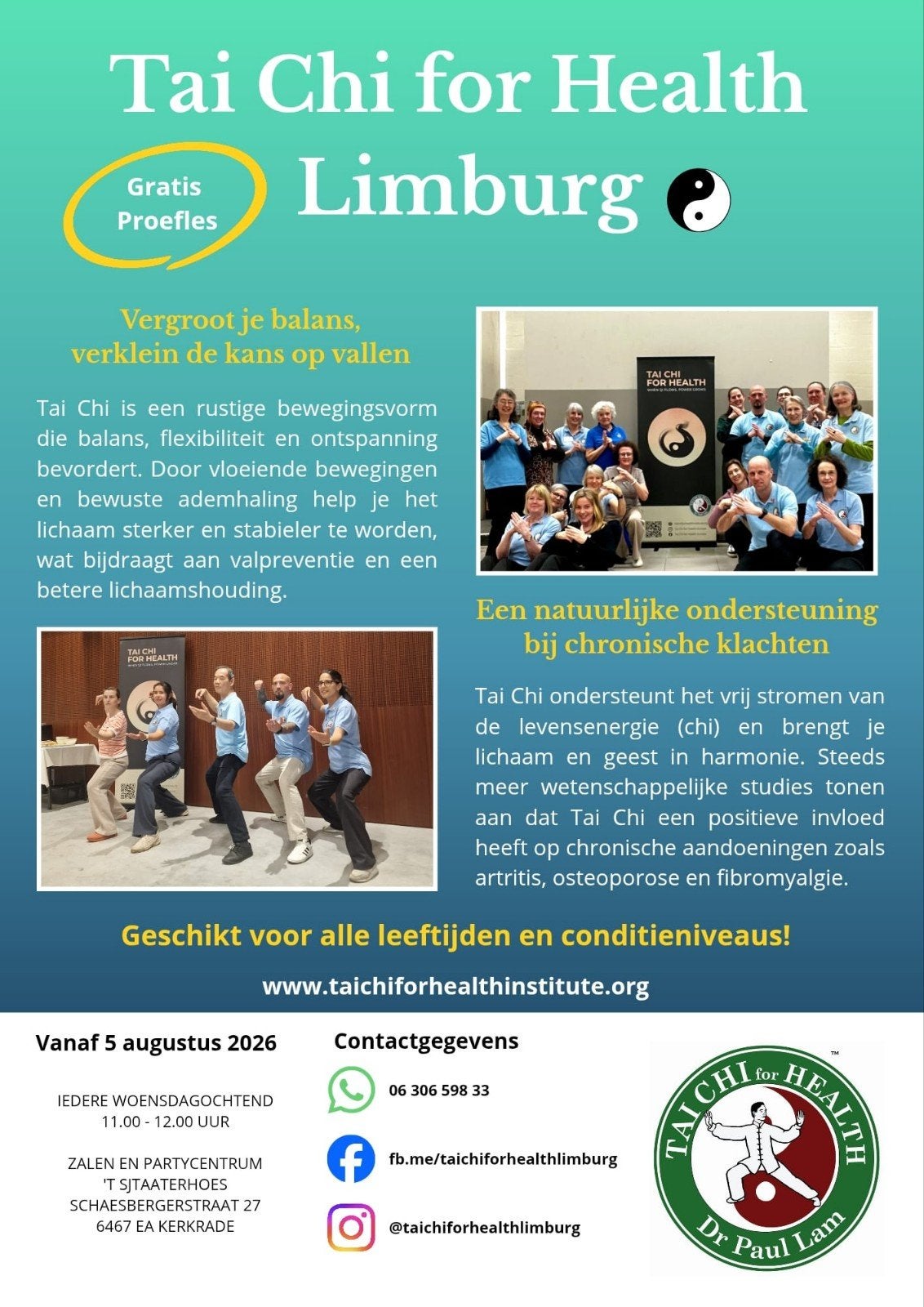Tai Chi les Kerkrade, Ophalen, Nieuw