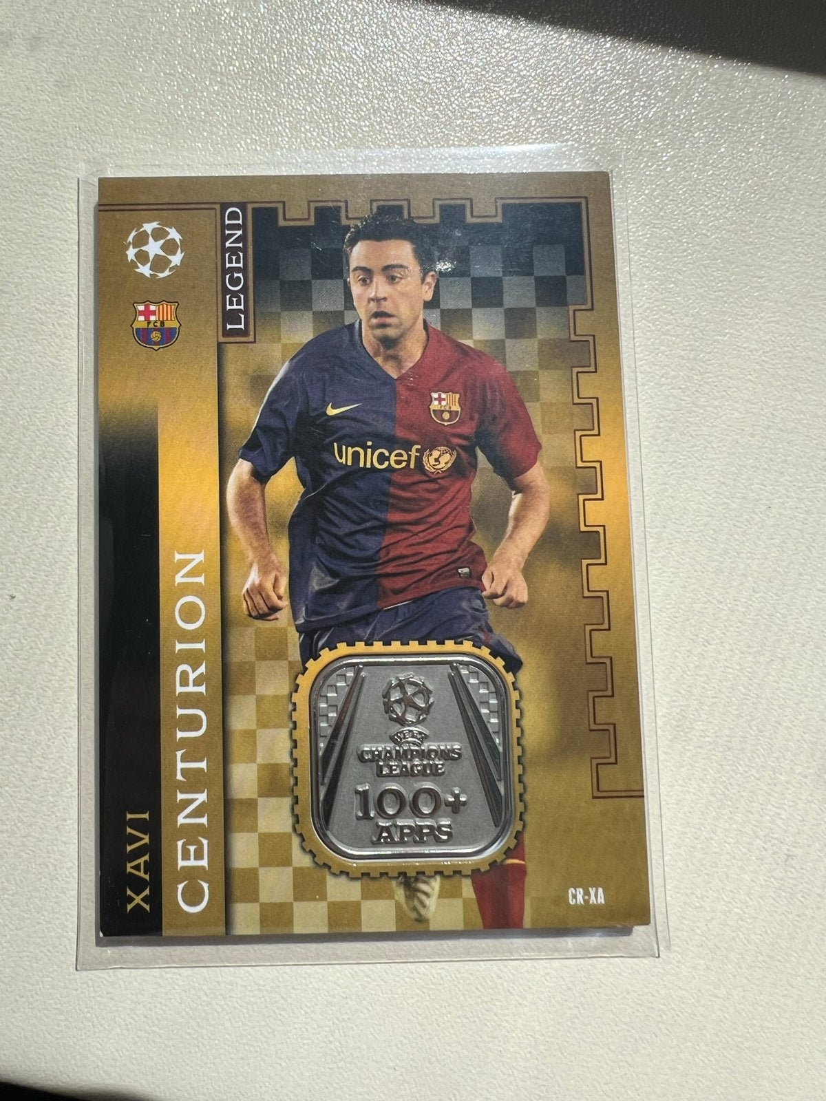 Xavi Centurion Legend Kaart - Topps Match Attax FC Barcelona, Ophalen, Zo goed als nieuw, Buitenlandse clubs, Spelerskaart