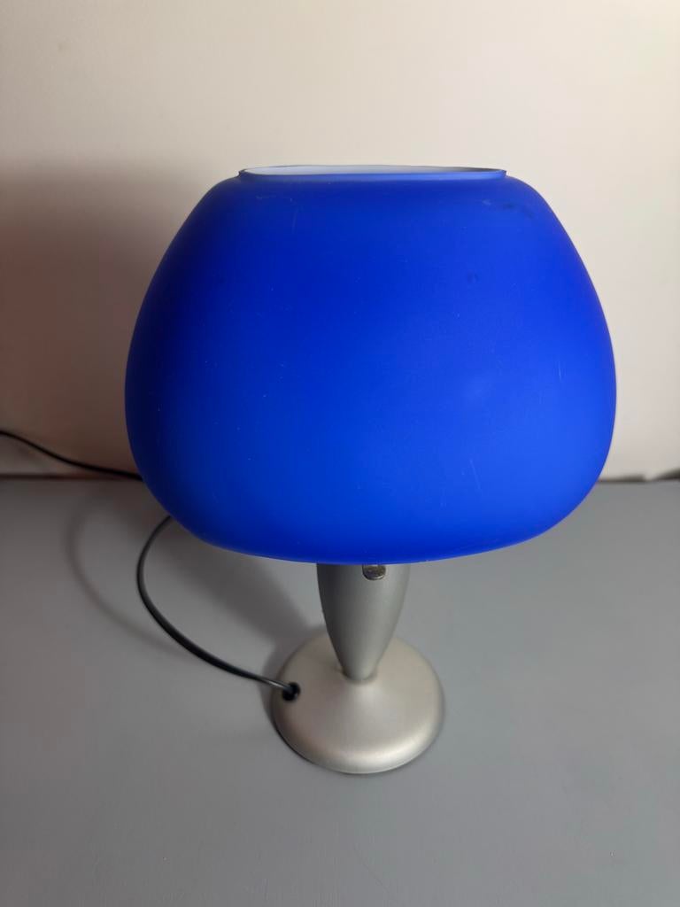 Vintage HEMA paddestoellamp - Blauw, Gebruikt, ?, ?, ?