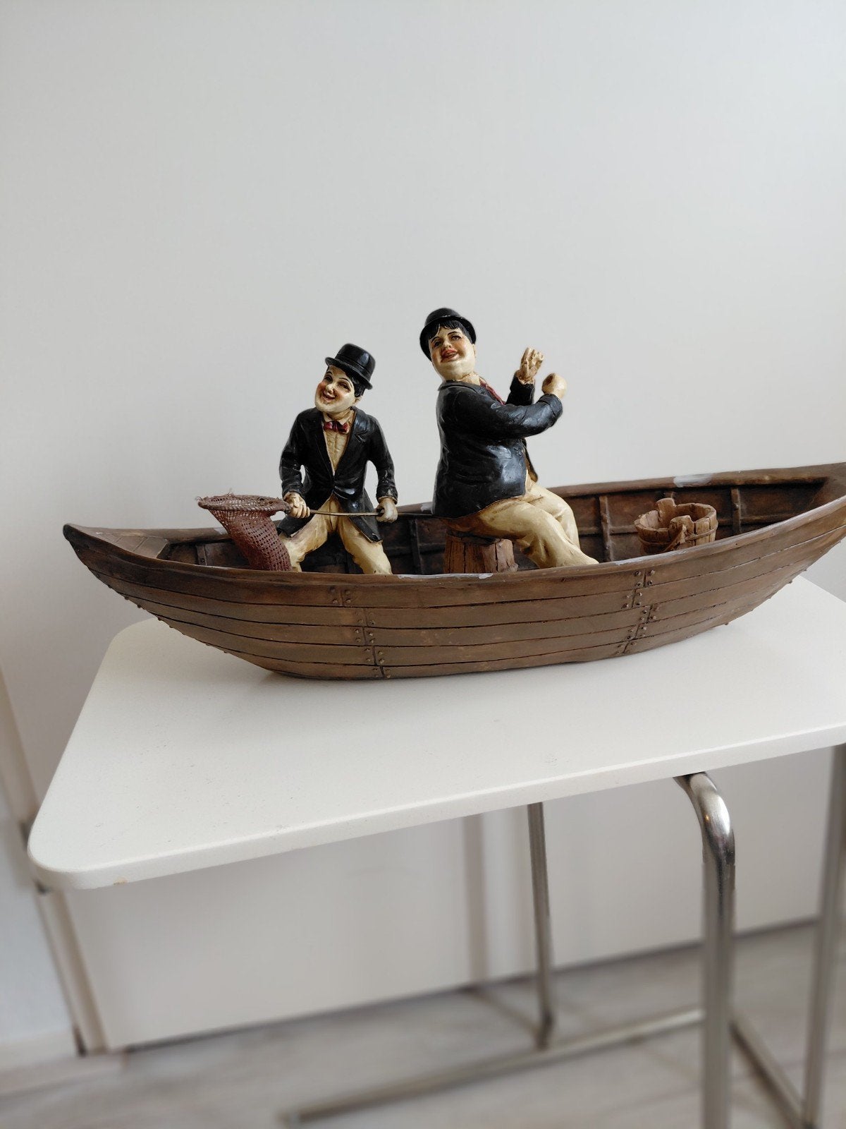 vintage laurel en hardy beeld fishing boat zeldzaam, Ophalen of Verzenden, Gebruikt, Mens