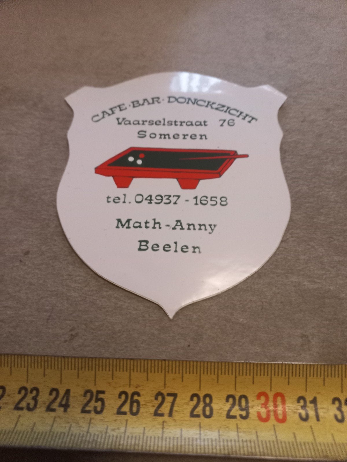 Vintage sticker Cafe Bar Donckzicht Someren, Ophalen of Verzenden, Gebruikt
