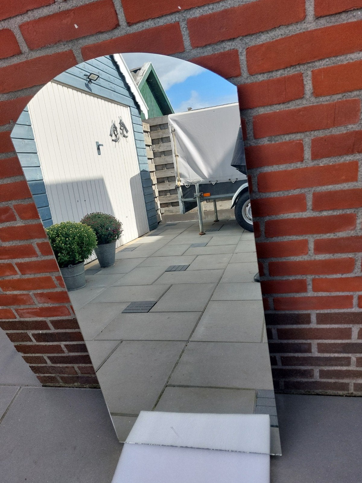 Verweerde buitenspiegel - Unieke vorm, Tuin en Terras, Ophalen, Gebruikt