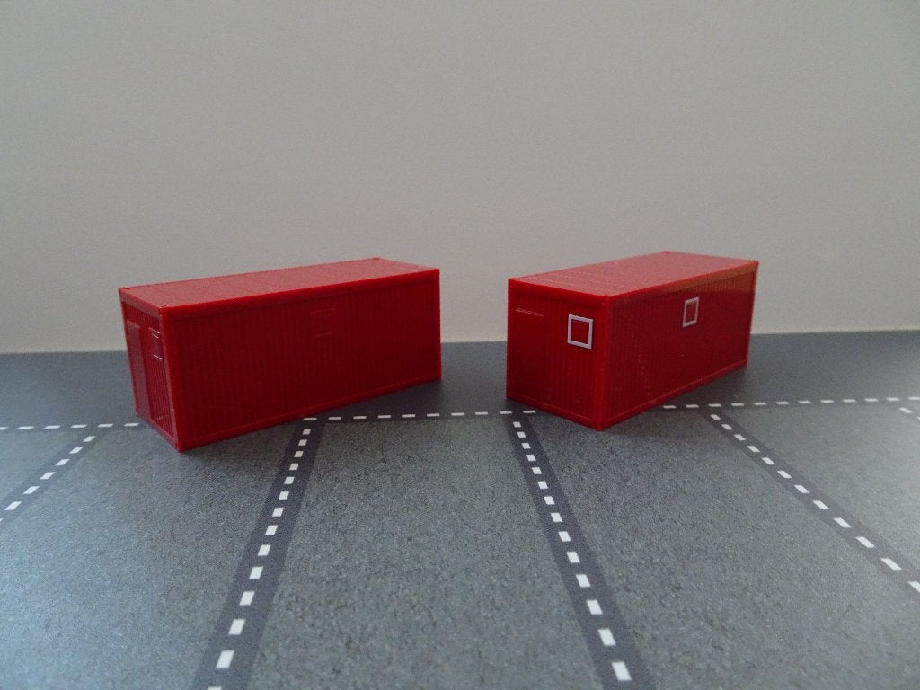 925 herpa 2 x 20 voet bouwcontainer rood 1:87 truck trein, Hobby en Vrije tijd, Modelauto's | 1:87, Ophalen of Verzenden, Zo goed als nieuw