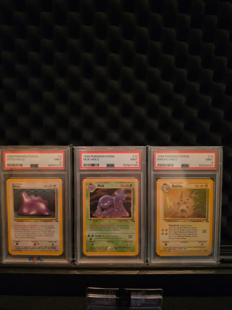 3 psa 9 fossil kaarten, Ophalen of Verzenden, Zo goed als nieuw, Meerdere kaarten