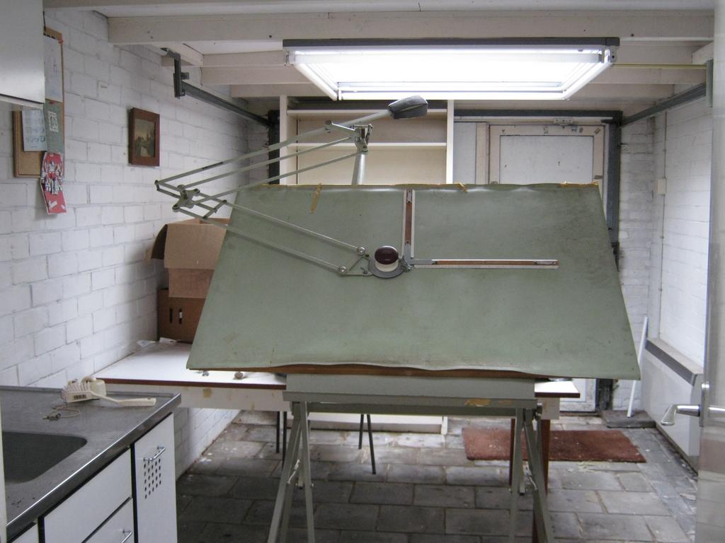 Vintage tekentafel Rotanex-Pool jaren ‘50-‘60, Ophalen, Gebruikt, Minder dan 130 cm, Verlichting