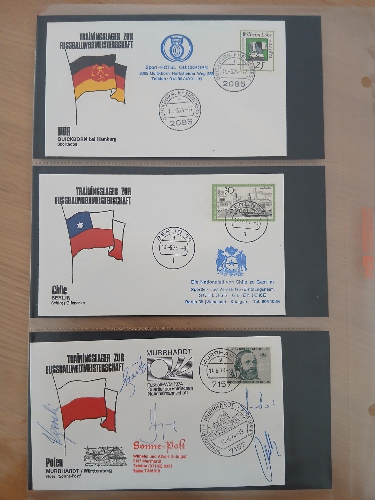 WK 1974 Trainingskampen Eerste Dag Covers - 16 Landen, Ophalen of Verzenden, Zo goed als nieuw, Buitenlandse clubs, Overige typen