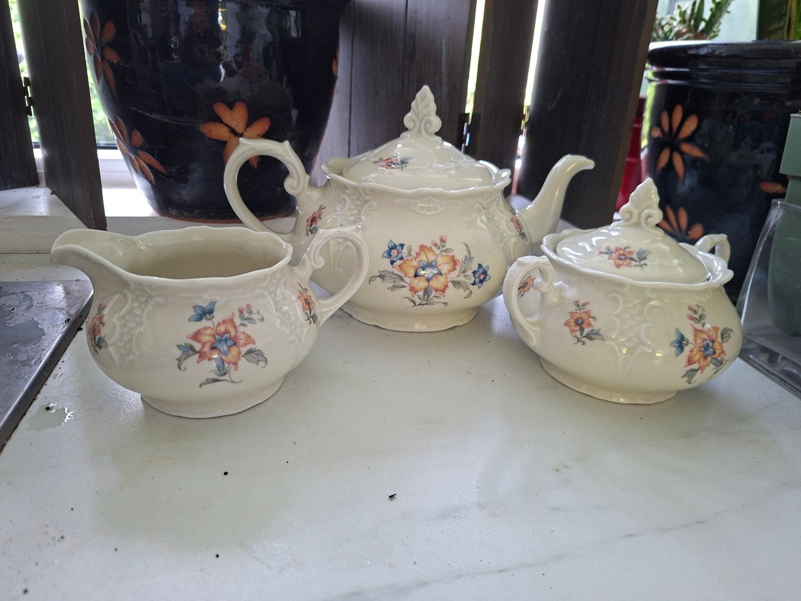 Vintage Mosa Maastricht theepot, suikerpot, melkkan, Ophalen