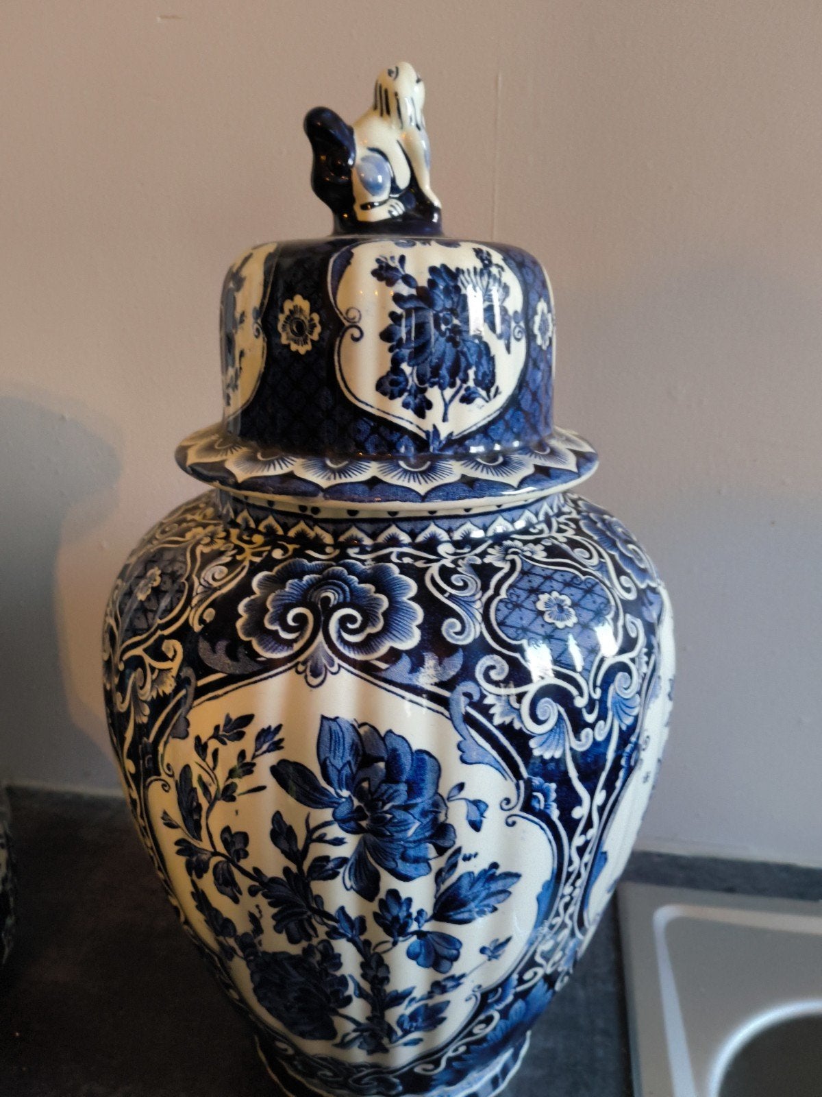 Prachtige Delfts Blauwe Vaas en Pot van Boch, Ophalen