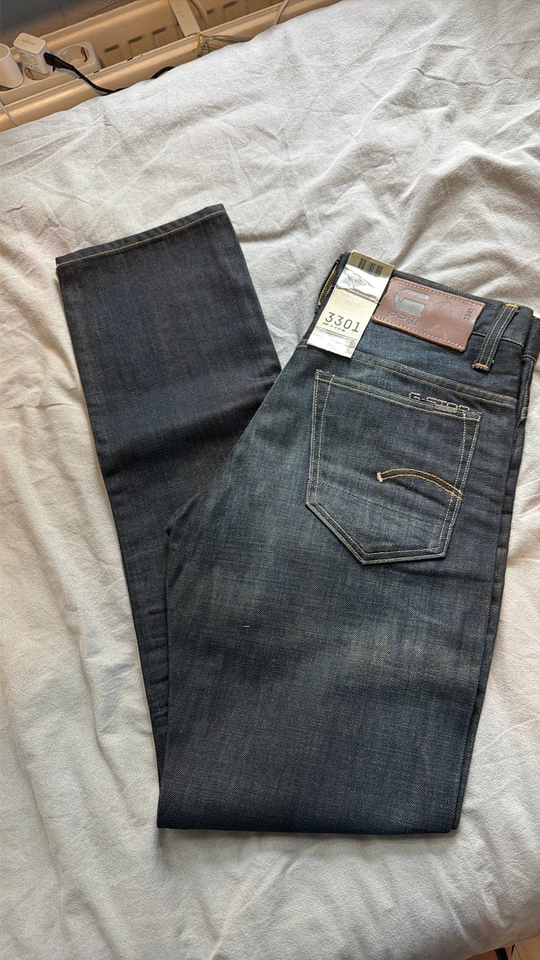 Nieuwe G-Star 3301 Spijkerbroek W32/L34 Donkerblauw, Ophalen of Verzenden, Nieuw, Blauw, W32 (confectie 46) of kleiner